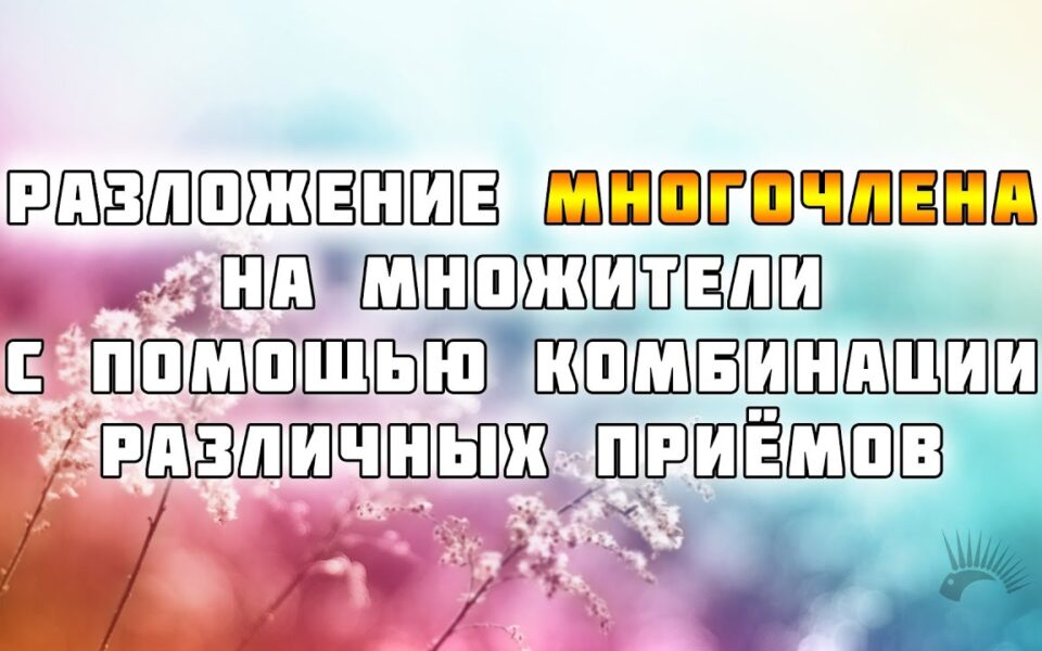Разложение многочлена на множители: различные приёмы и методы.